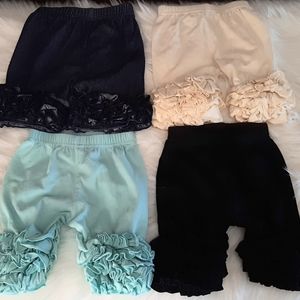 4 pair Boutique Baby Girl Triple Ruffle Icing Shorts Size 12 Months